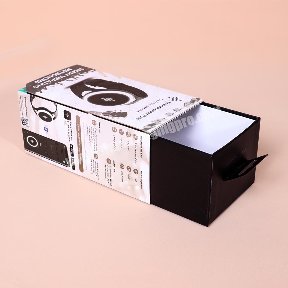 Recycle cardboard paper drawer custom electronic products packaging  box with drawer