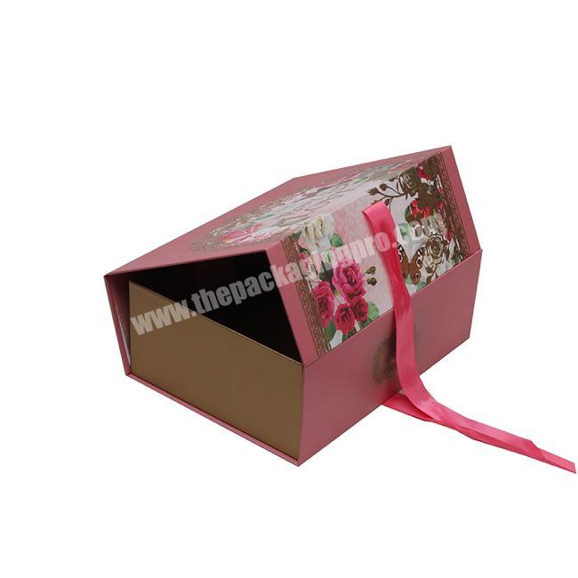 Recycled Magnetic Gift Box Handmade Jewelry Gift Packaging Paper Box Set with Ribbon Closure Cardboard Hard Paper Paperboard HS