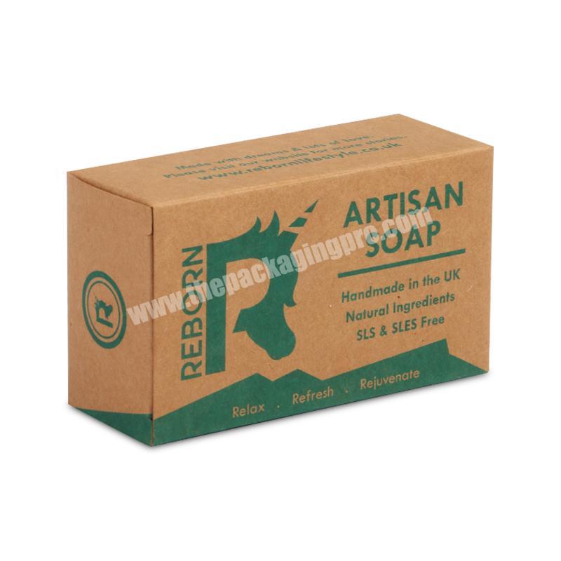 Recycled kraft paper die cut soap packaging box, custom size printed soap boxes wholesales