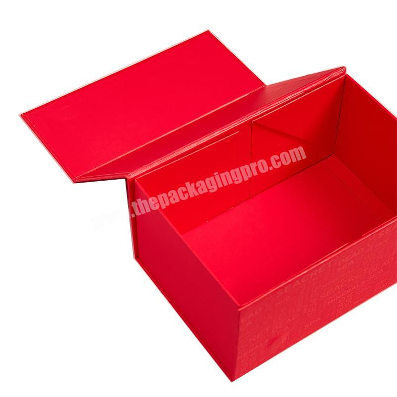 Rigid Cardboard Gift Boxes With Magnetic Lid Flat Packing Folding Box For Clothes Shoe And Handbags Gift Packaging