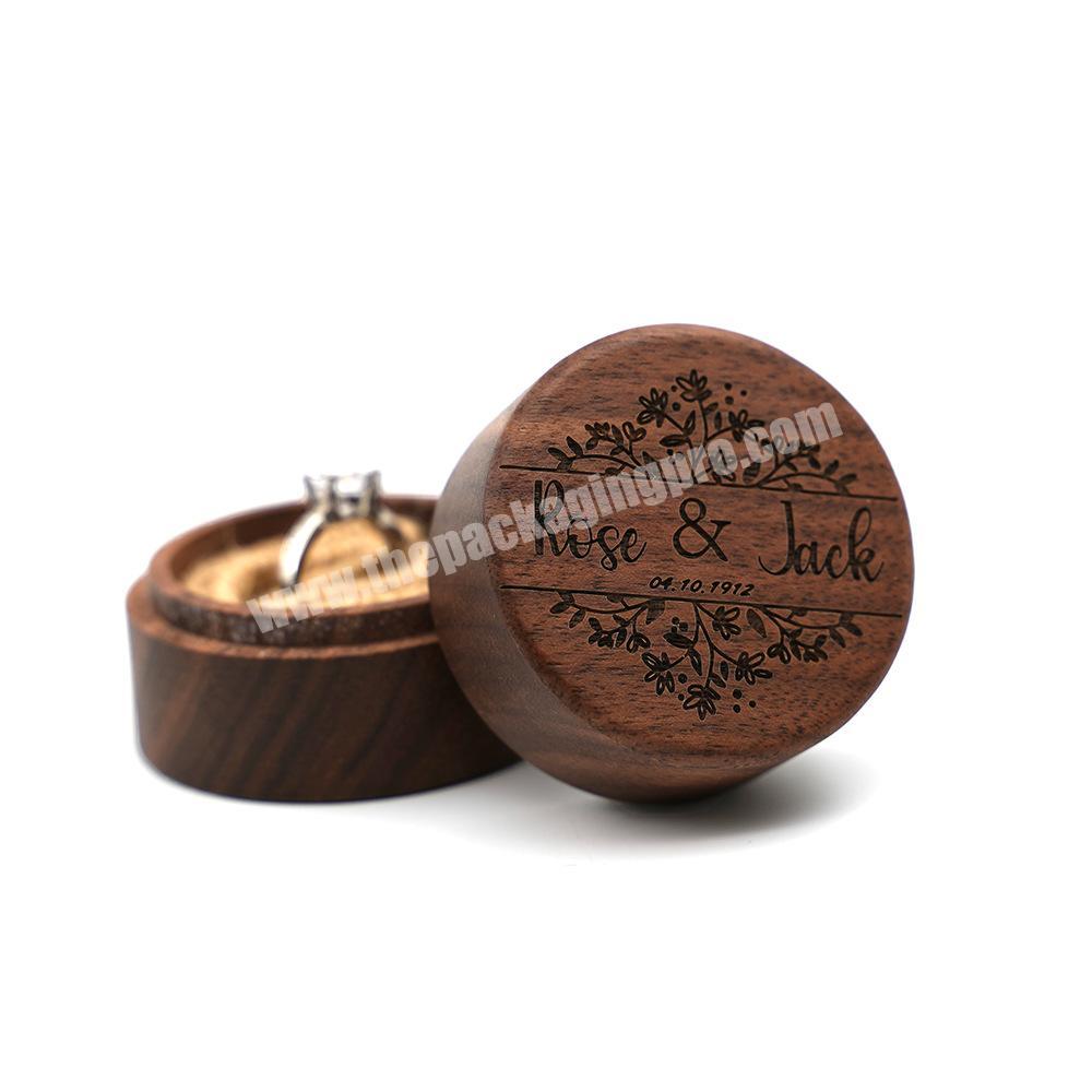 Ring Earring Pendant Bangle Necklace round Wooden Jewelry Packaging Box