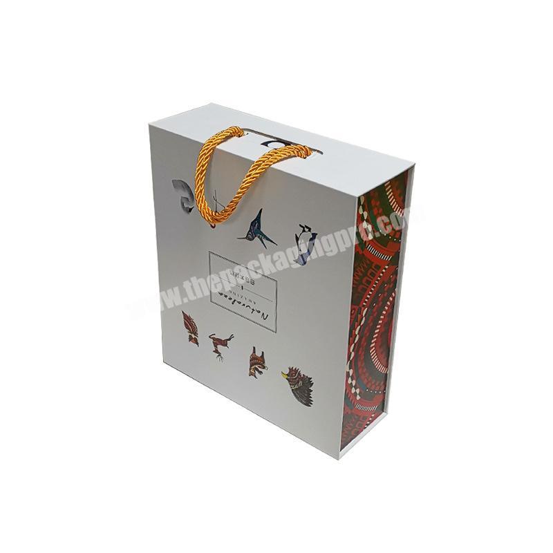 Shengcai custom logo private label Christmas magnetic wine paper packaging box with handles