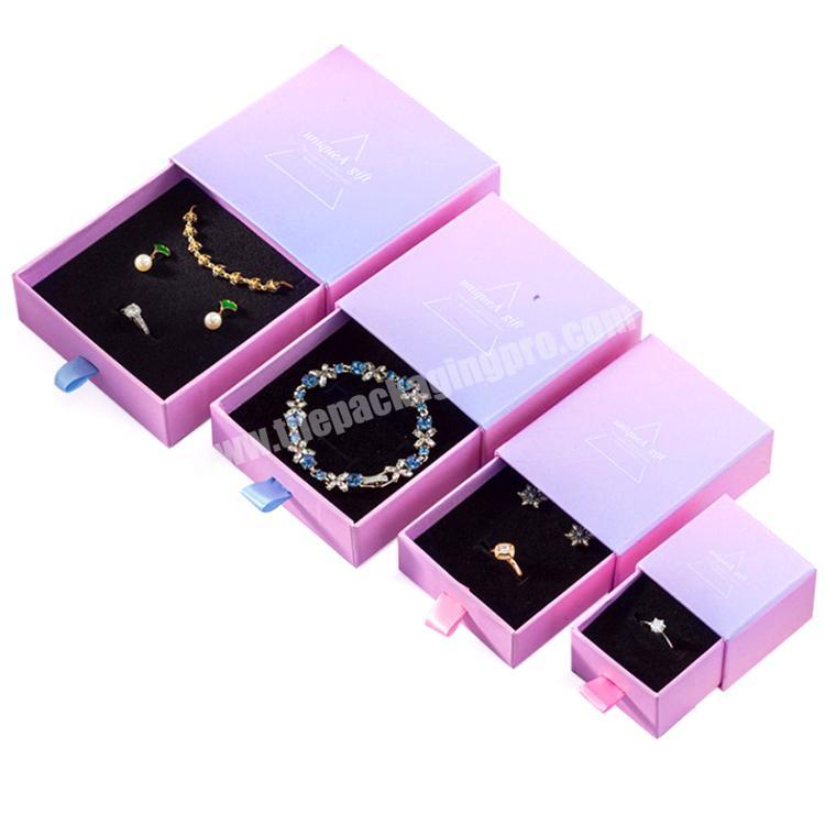 Sliding Jewelry Box Custom Sliding Drawers Paper Luxury Jewelry Packaging Cute Slider Paper Gift Box With Handle For Necklace