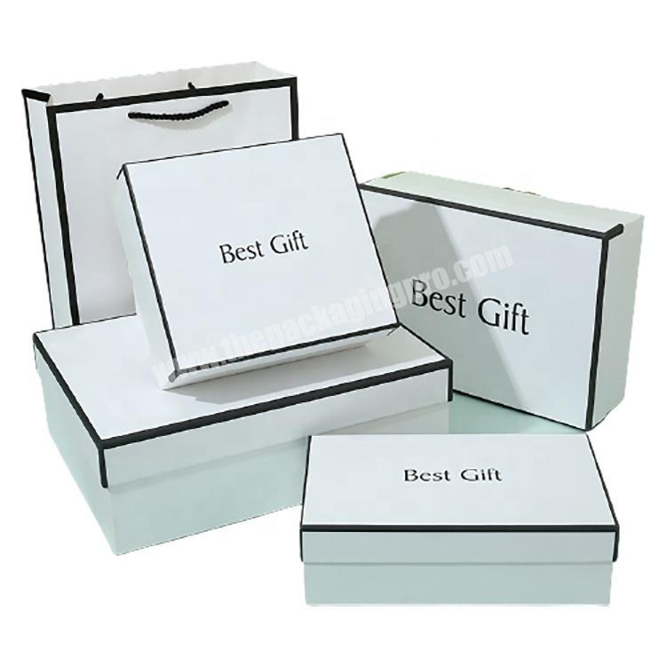 The New hot sale Large recyclable paper packaging white shipping Engagement Gift box with logo