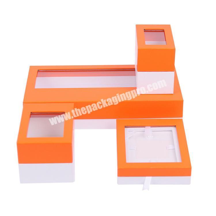 Custom Coated Paper PVC Window Visible Gift Packaging Box with Lid