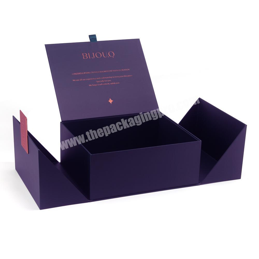Unique Luxury Cardboard Two Double Door Open Magnetic Gift Packaging Box