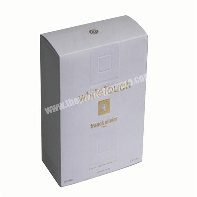 White Cardboard Box With Logo Gold Stamping