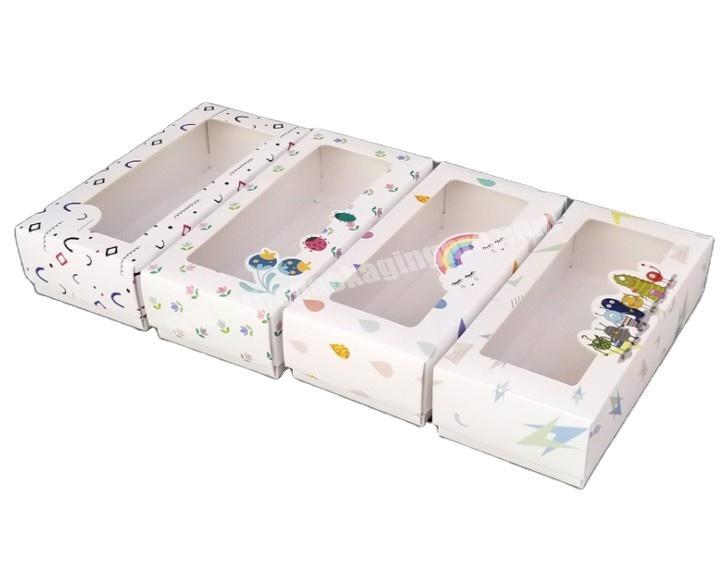 White Colorful Toys Phone Shell Folding Cardboard Box With Plastic Transparent Window High Quality Paper Board Packaging Boxes