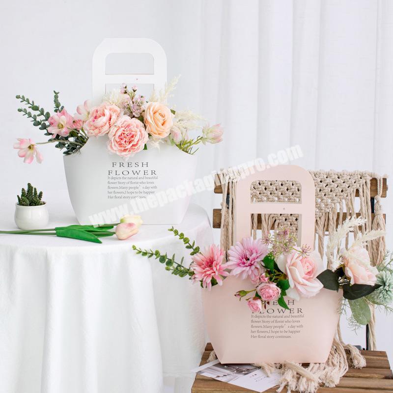Wholesale Cheap Luxury Custom Embossing Printed White Shopping Paper Bag flower handbag