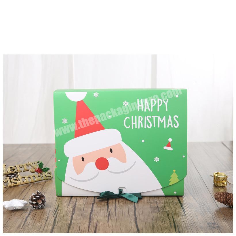 Wholesale Christmas gift folding box red and green carton