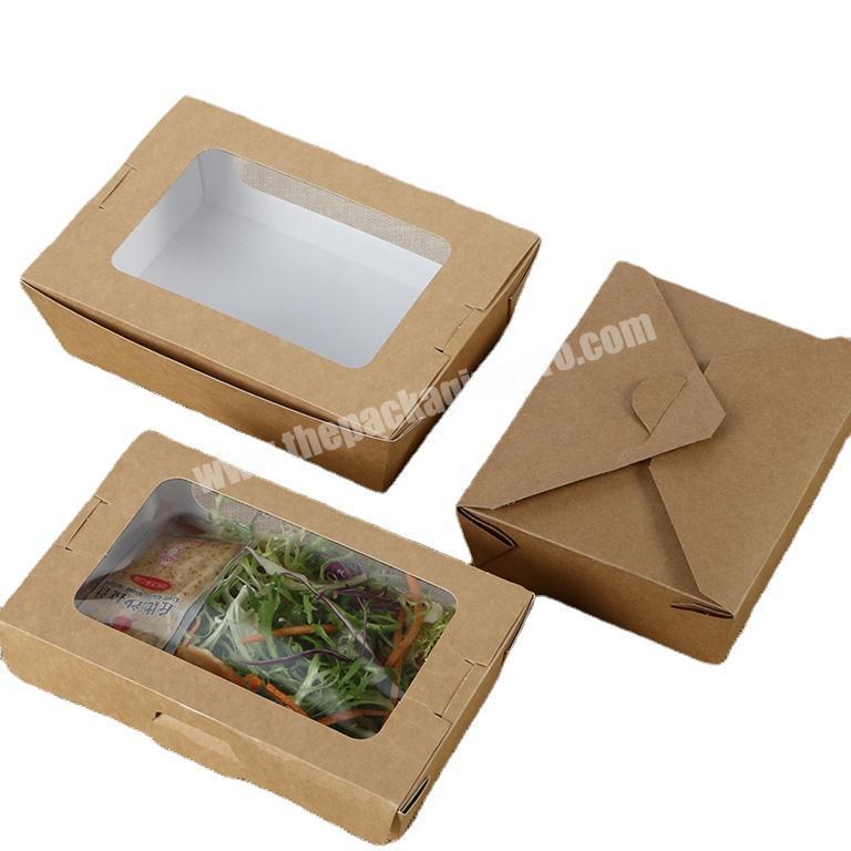 Wholesale Custom Biodegradable  EcoFriendly Fast Food Nuts Kernels Salad Pizza Takeaway Packaging Food Grade Kraft Paper Box