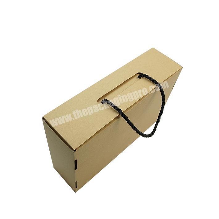 Wholesale Custom Clothing Fold Kraft Paper Box Packaging Biodegradable Shipping Box Shipper Corrugated Box With Rope
