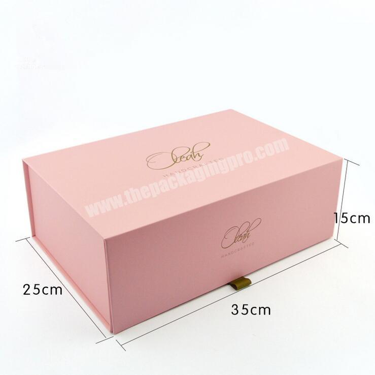 Hot Sale Custom Creative Logo Pink Cosmetic Folding Packaging Paper Box Magnetic Closure Gift Box