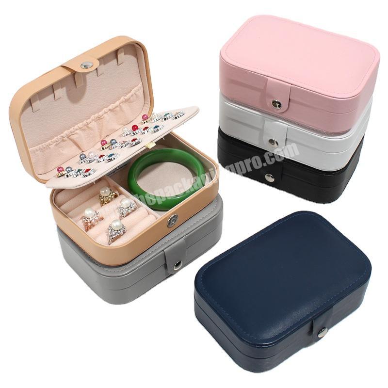 Wholesale Custom Logo Luxury Pu Travel Jewelry Organizer Case Leather Mini Travel Jewelry Boxes