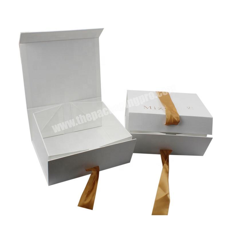 Wholesale  Custom Logo Magnetic Folding gift Box Luxury Recyclable Cardboard Paper Clothing Container Flip Top Gift Boxes