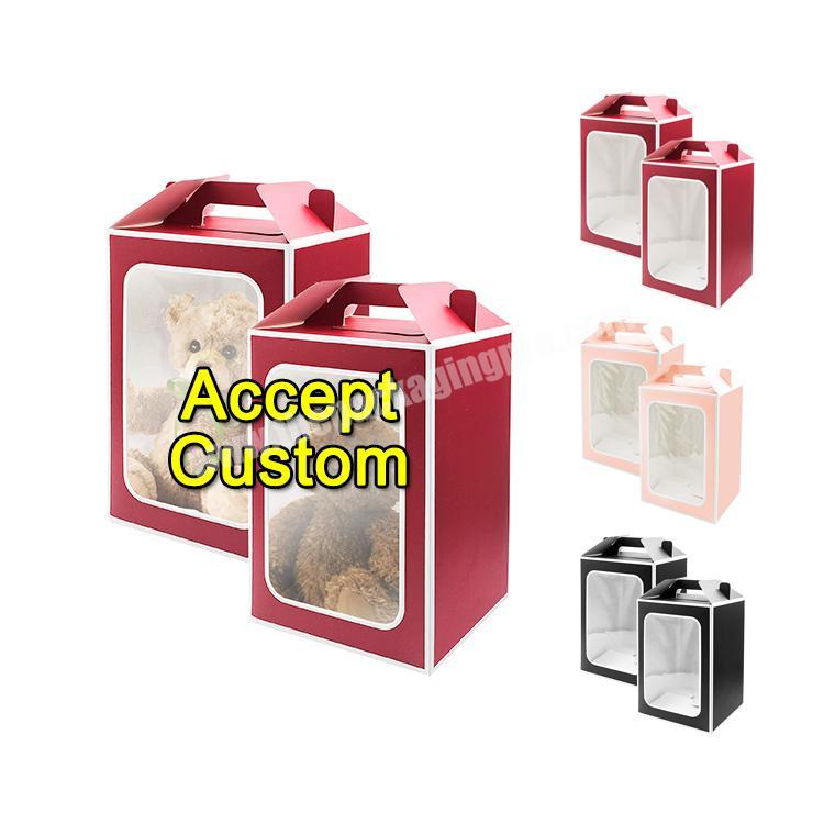 Wholesale Custom Recyclable Transparent Clear Flower Box Valentines Day Rose Rectangle Packaging Boxes Flower Gift Box