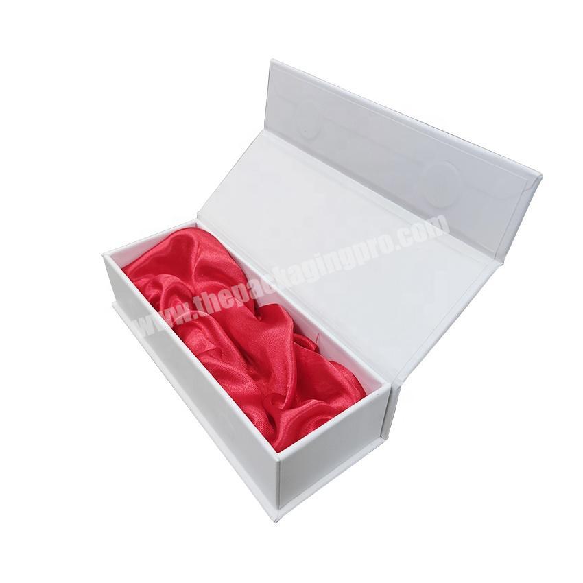 Wholesale Customized Paper Box Logo Luxury White Magnetic Lipstick Cardboard Box With Silk Foam Insert Packaging Gift Boxes