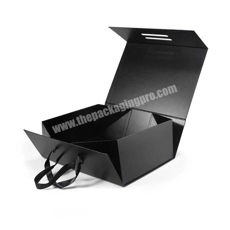 Wholesale Customized Print Logo Hard Paper Child Black Packaging Shoes Boxes With Handle