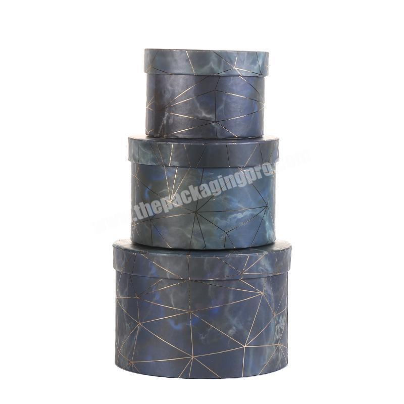 Wholesale Good Price China Cardboard Marble Round Floral Hat Flower Box With Lid Floral delivery Round Box For Women Storage