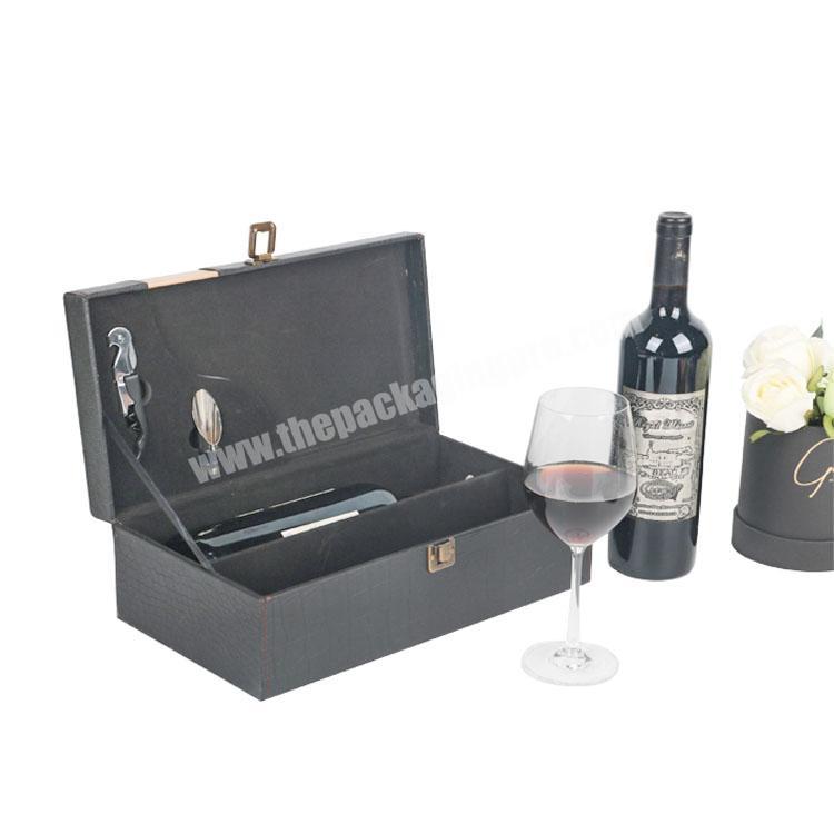 Custom handmade PU leather gift box for wine bottles box sublimation wine box