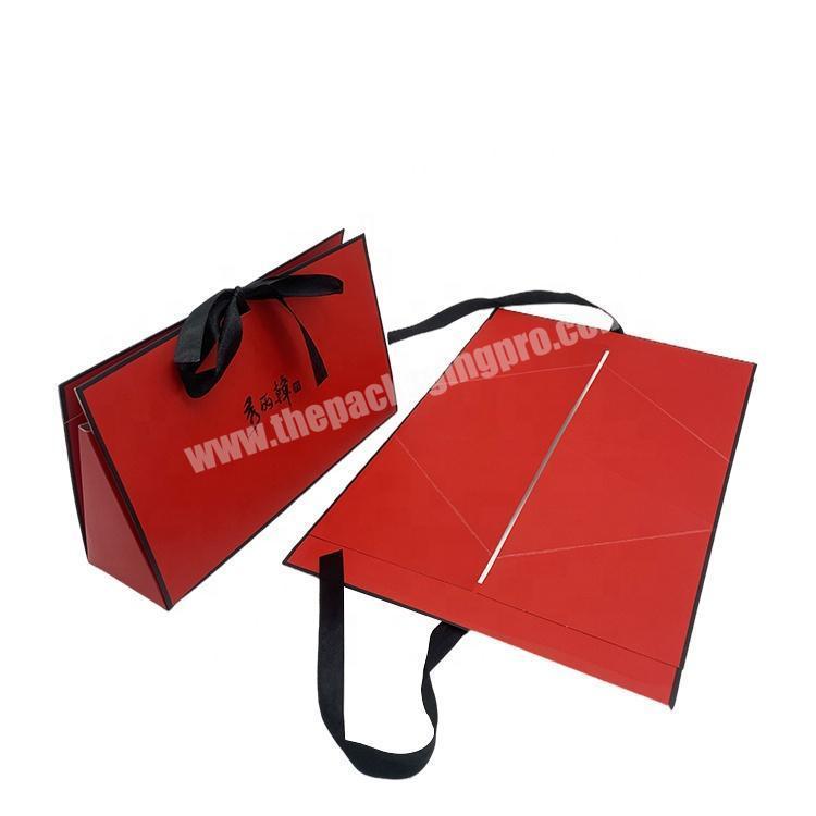 Wholesale High Quality Custom Brand Printing Special Foldable Packaging Box Bag Unique Gift Box Wedding Candy with Ribbon