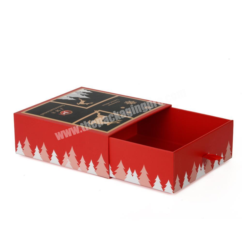 Wholesale Luxury Custom Logo Cardboard Drawer Packaging Paper cajas regalo Christmas Eve Gift Box Christmas