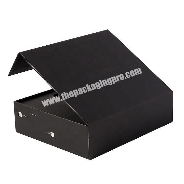 Wholesale Luxury Logo Printed Folding Gift Packaging Boxes With Magnetic Lid Black Folded Boxes