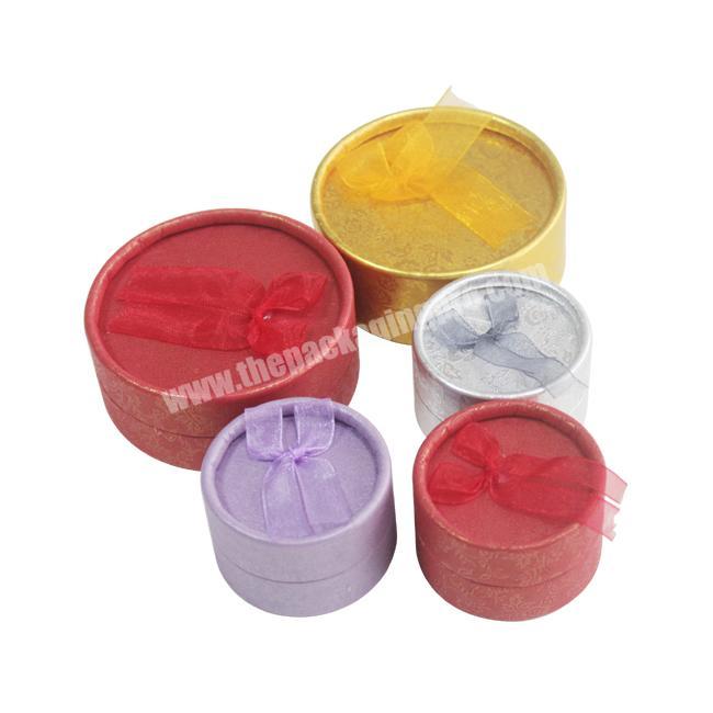 Wholesale Round Ring Gift Box,Tube Jewelry Packaging Boxes with Ribbon Bow