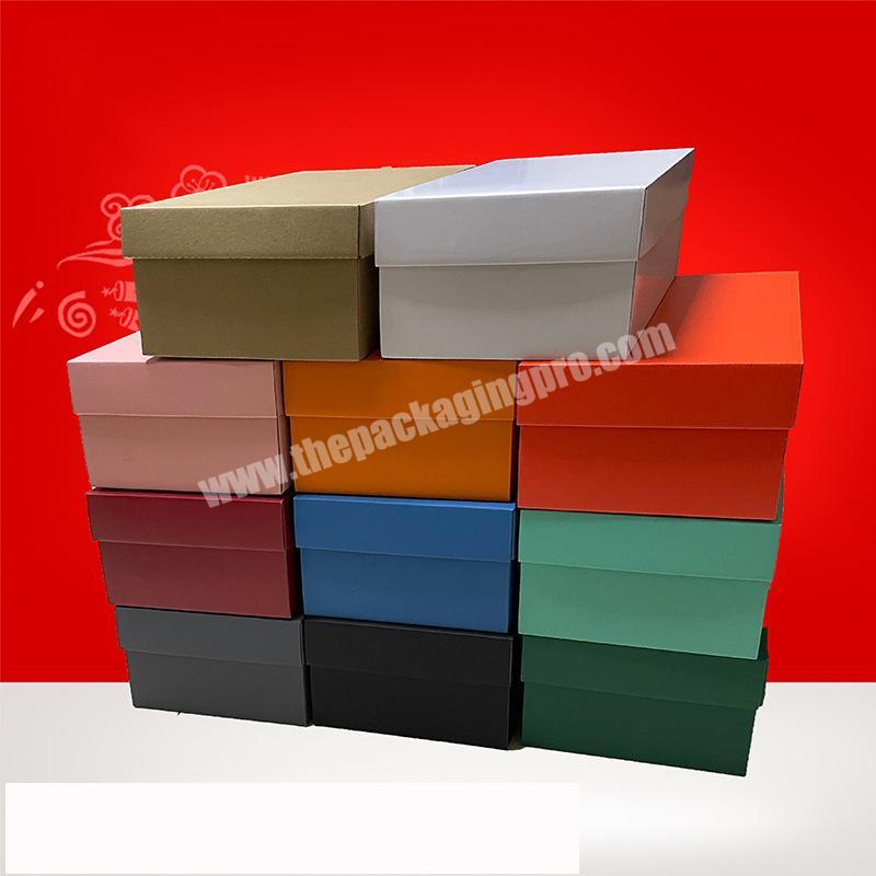 Wholesale Solid Color Shoe Box Folding Packaging Flip Lid Shoe Box