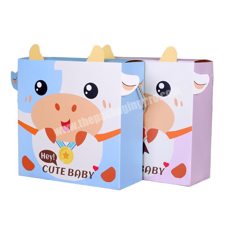 Wholesale and custom cow baby box for Birthday gift Kindergarten celebration gift box