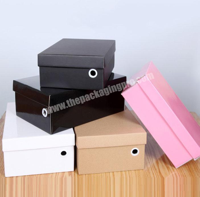 Wholesale black martin boots kraft paper corrugated paper express packaging shoe box custom logo
