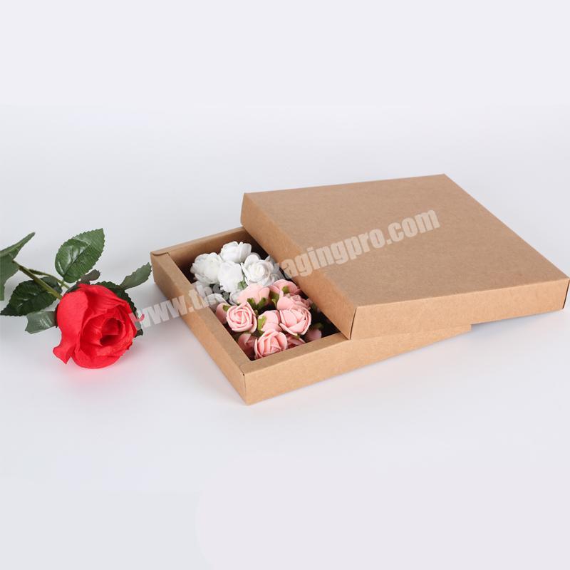 Wholesale brown kraft paper packaging gift box  for flower