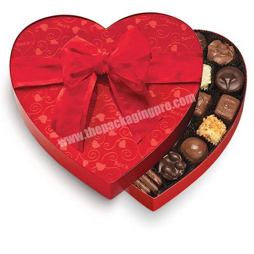 Wholesale custom cardboard paper heart shaped gift chocolate candy packaging box