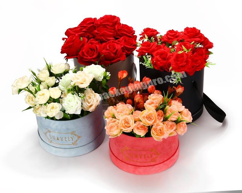Wholesale custom high quality rigid paper design round flower box with hat
