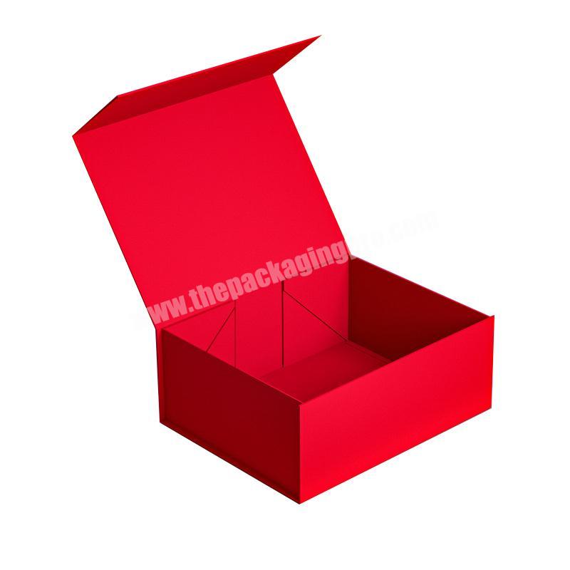 Wholesale custom logo color printed  High-end cardboard paper magnetic box packaging gift foldable gift  box with ribbon
