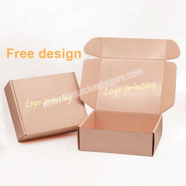 Wholesale custom logo corrugated kraft paper box foldable clothing packaging shipping mailer mailing boxes for underwear packing