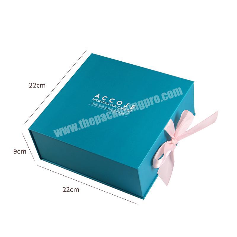 Wholesale custom logo matte black kraft large magnetic closure style gift paper box for packaging clothing with ribbon