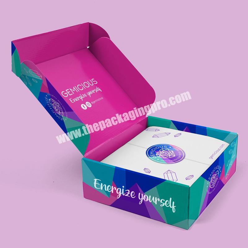 Wholesale Custom printed mailer box recycled purple kraft folding corrugated clothing shipping mailer box