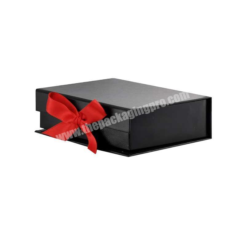 Wholesale custom rectangle black A6 size folding gift box packaging