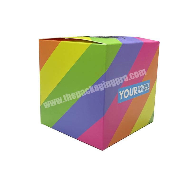 Wholesale customized logo low price rainbow candle packaging boxes for product packaging