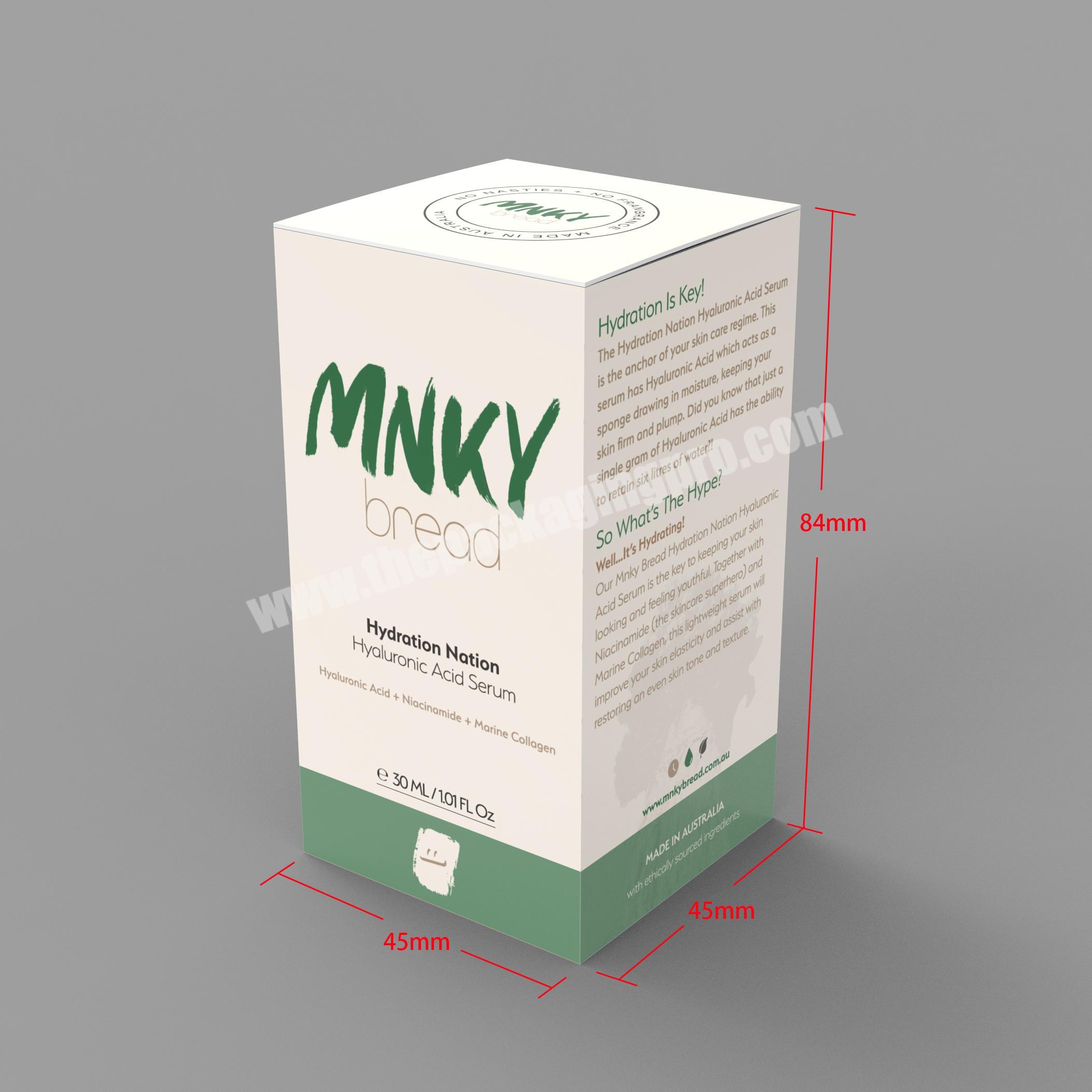 Wholesale customized paper packaging cardboard cosmetic face cream folder carton box with logo for oil Facial Cleanser