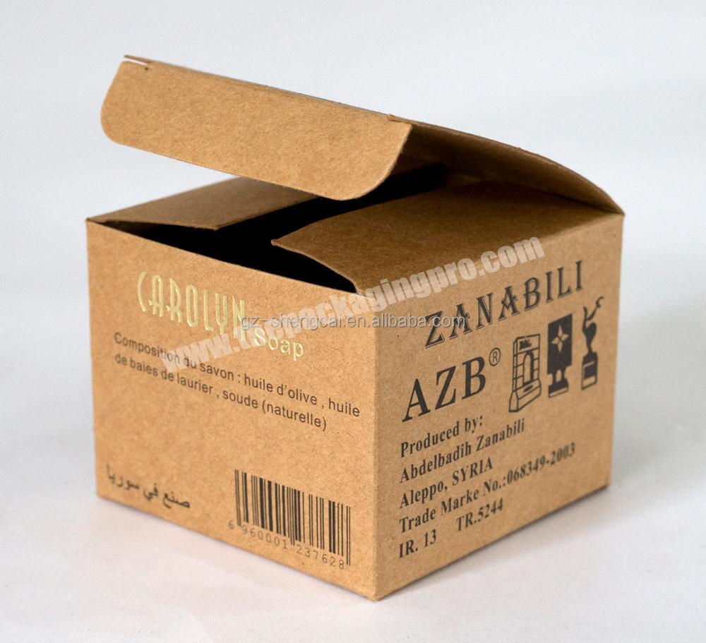 Wholesale factory price new design Kraft Gift Box Handmade Soap Cosmetic Bottle Brown Packing Paper custom printed box