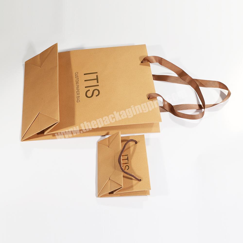 Wholesale gift luxury craft paper bag custom print bag custom