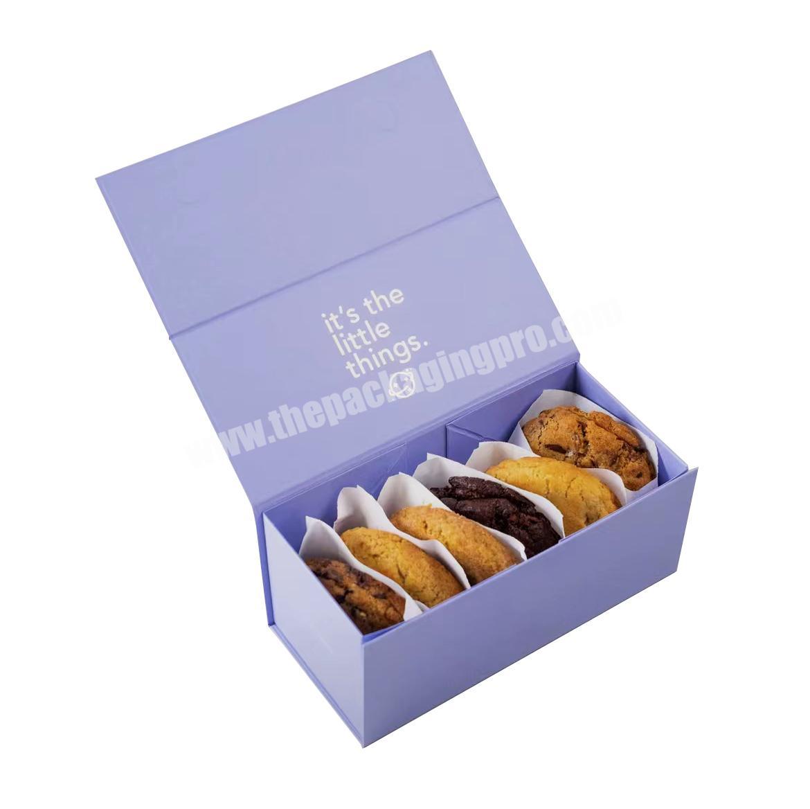 Wholesale purple custom safty high quality cardboard cookies pakaging box