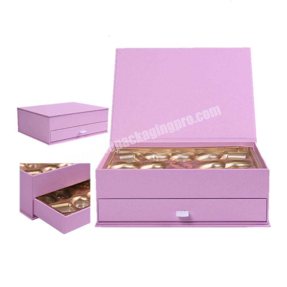 Wholesales Print Packing Boxes Truffle Sweet Candy Macaroon Fancy Gift Classic Gold Paper Chocolate Strawberry Packaging Box Box