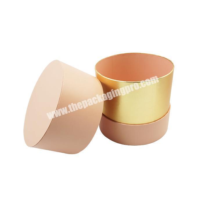 Wrapping paper gift carton light tube small hat cardboard kraft paper pink perfume tea template cylindrical round box factory