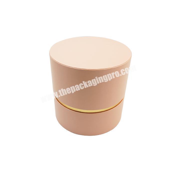 custom Wrapping paper gift carton light tube small hat cardboard kraft paper pink perfume tea template cylindrical round box 