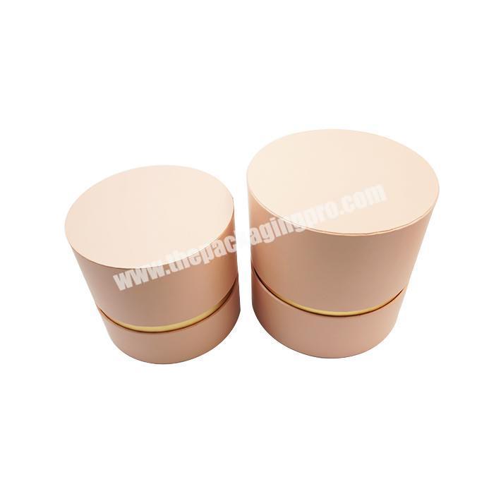Wrapping paper gift carton light tube small hat cardboard kraft paper pink perfume tea template cylindrical round box wholesaler