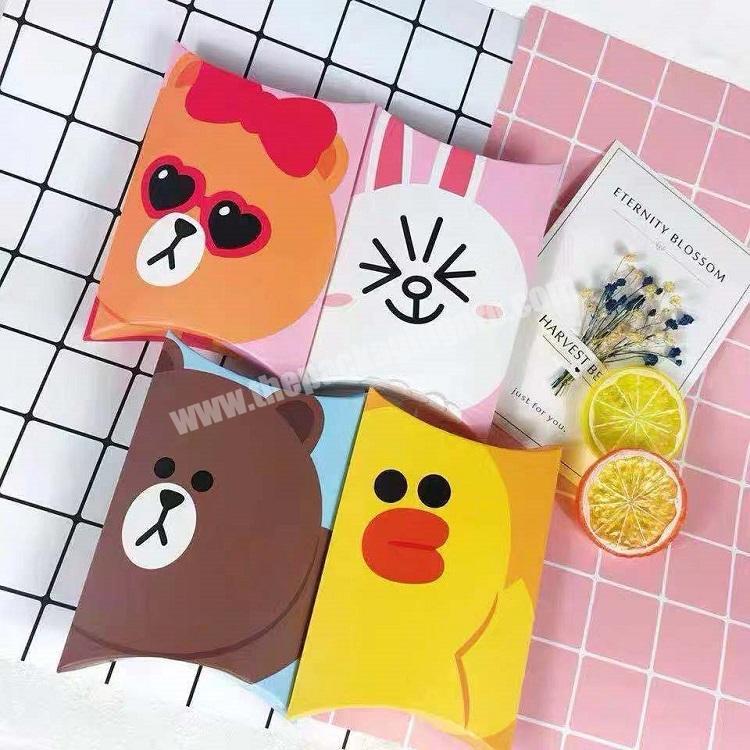 ZL Cartoon Animal Soap Packaging Paper Pillow Box Eco Friendly Cute Mini Macaron Chocolate Cookie Candy Box