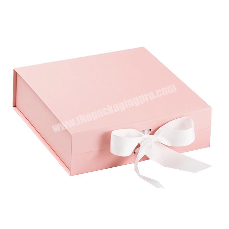 ZL Custom Different Colors Packaging Jewelry Hair Flower cosmetic Cardboard Filp Cover Luxury Gift Box With Ribbon Closure